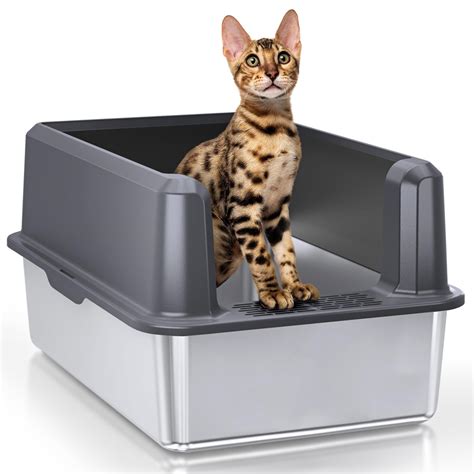 odm large metal box with lid|XL Stainless Steel Cat Litter Box for Big Cats,Extra Large Metal .